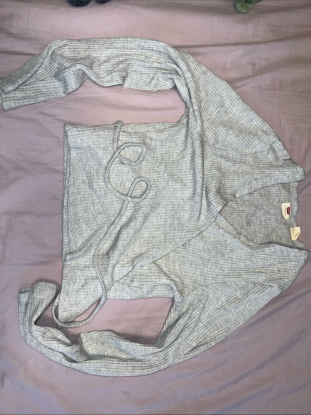 Levi's Light Gray Ribbed Knit Shirt